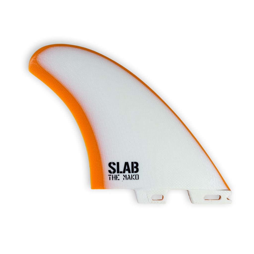 SLAB Twins THE MAKO fins - White/Amber - 2 Tabs Click