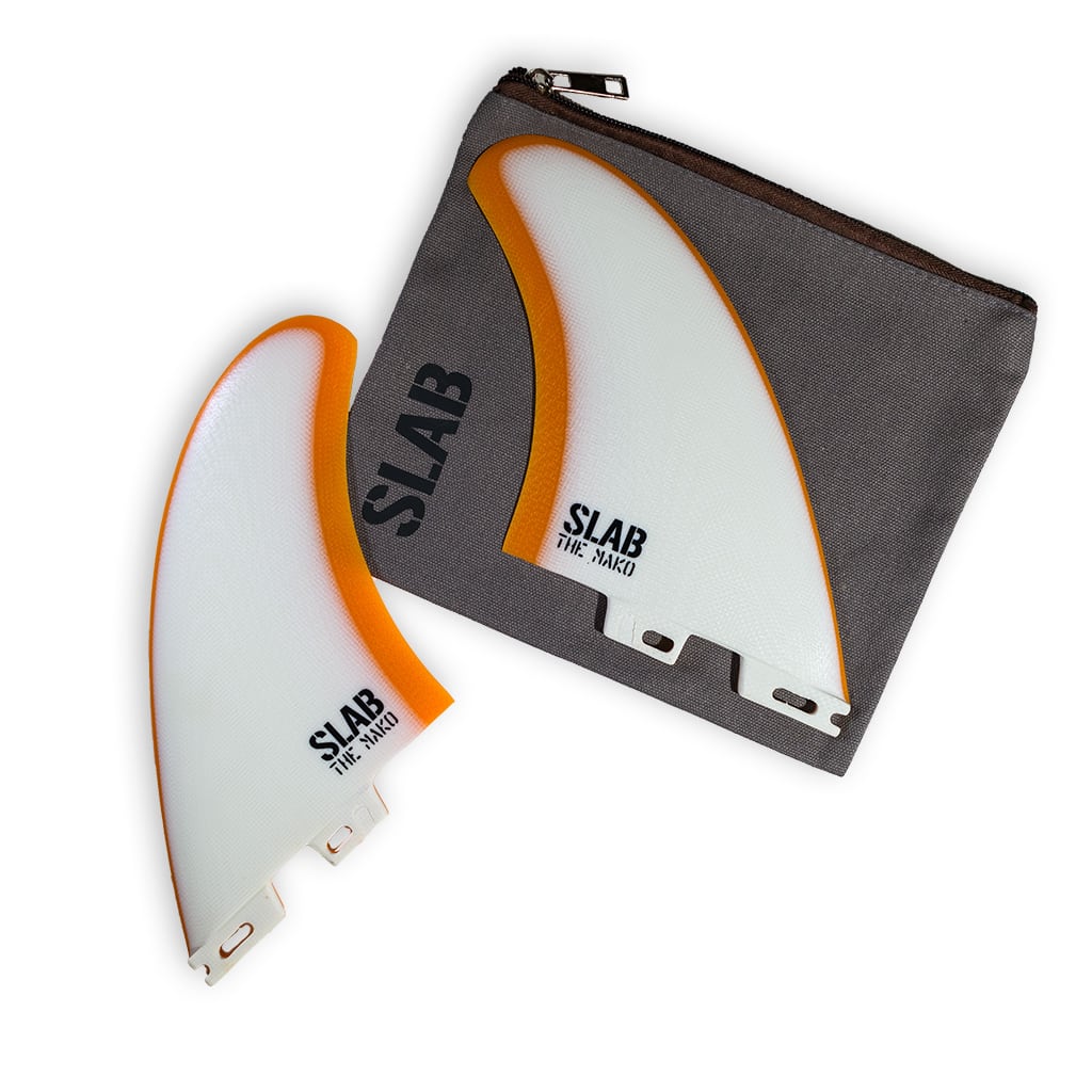 SLAB Twins THE MAKO fins - White/Amber - 2 Tabs Click