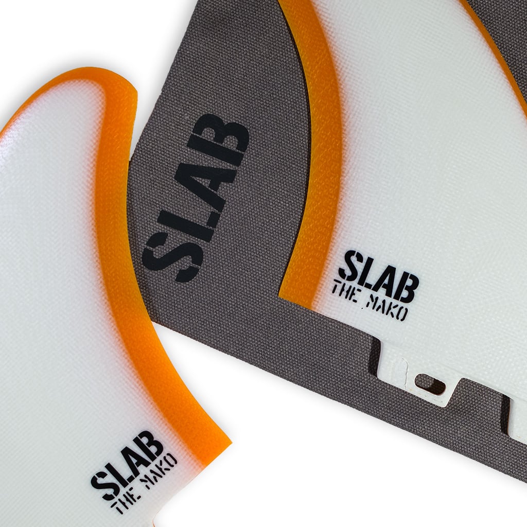 SLAB Twins THE MAKO fins - White/Amber - 2 Tabs Click