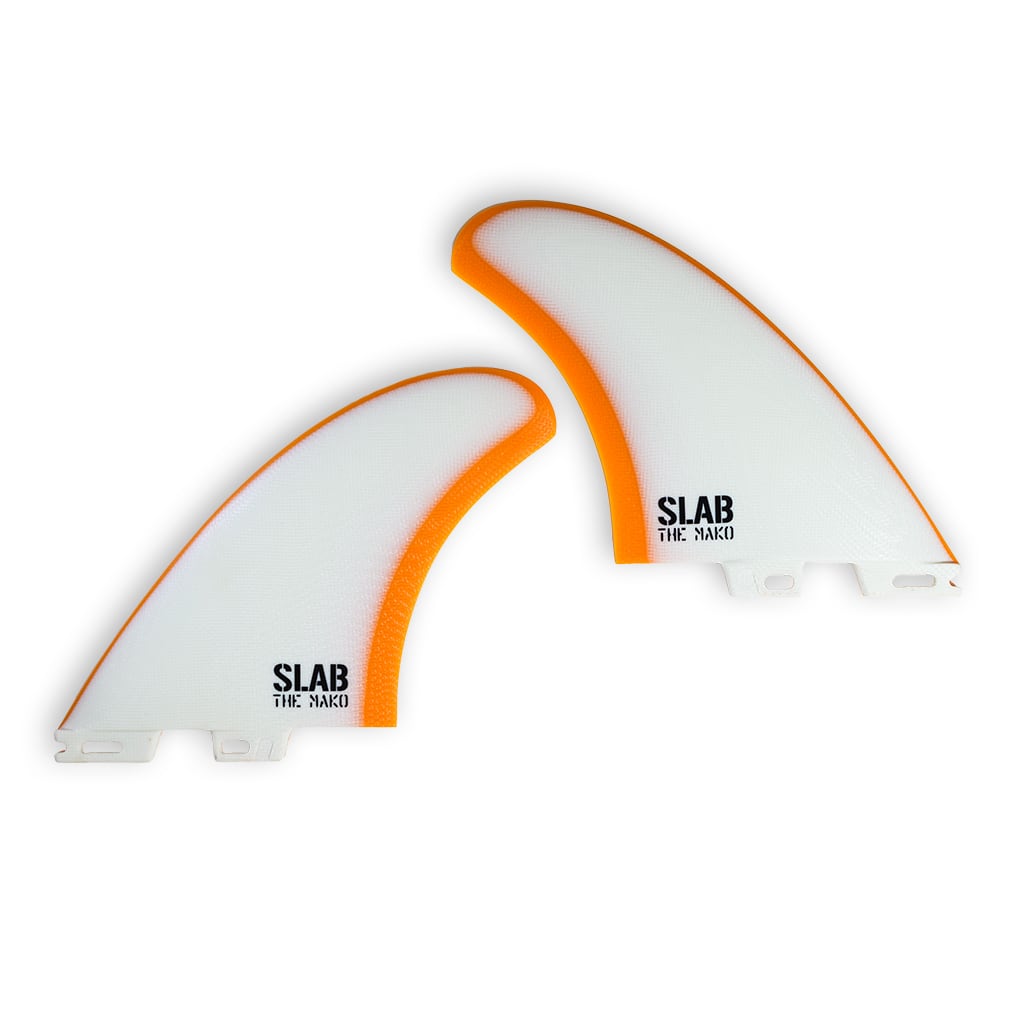 SLAB Twins THE MAKO fins - White/Amber - 2 Tabs Click
