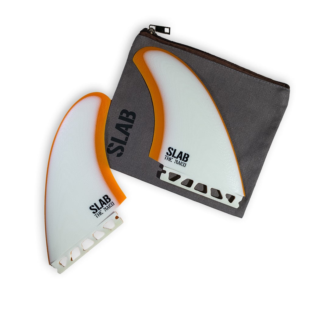 SLAB Twins THE MAKO fins - White/Amber - Futures