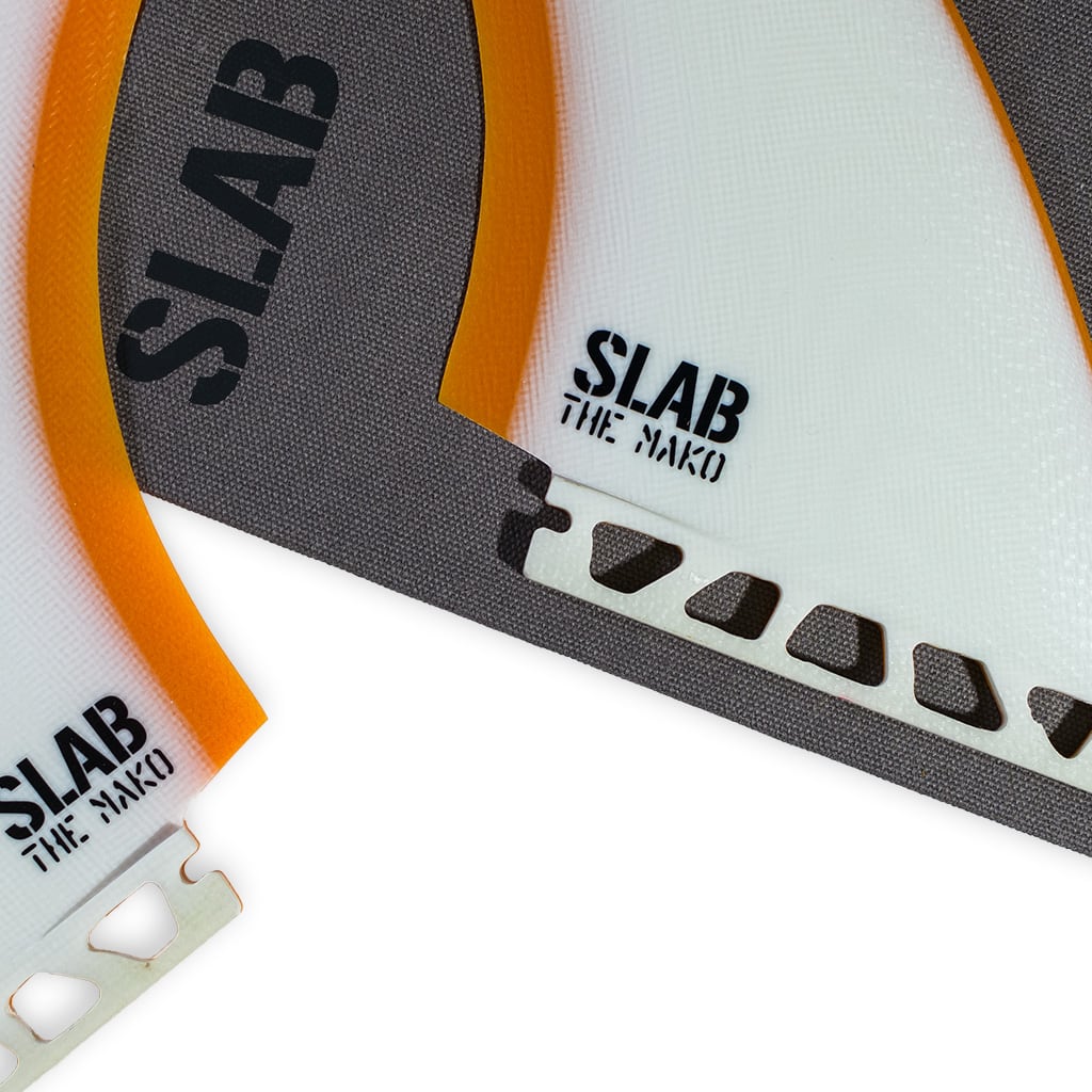 SLAB Twins THE MAKO fins - White/Amber - Futures