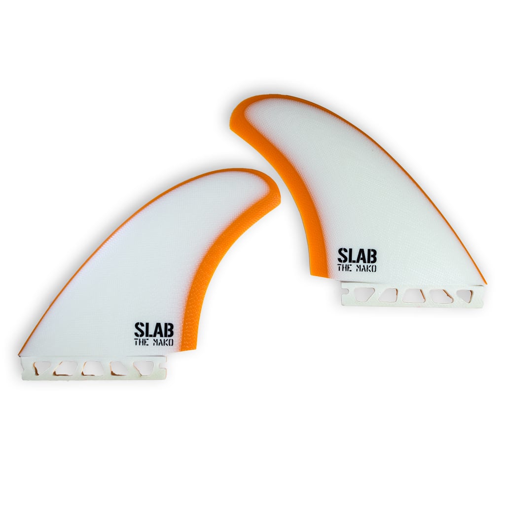 SLAB Twins THE MAKO fins - White/Amber - Futures