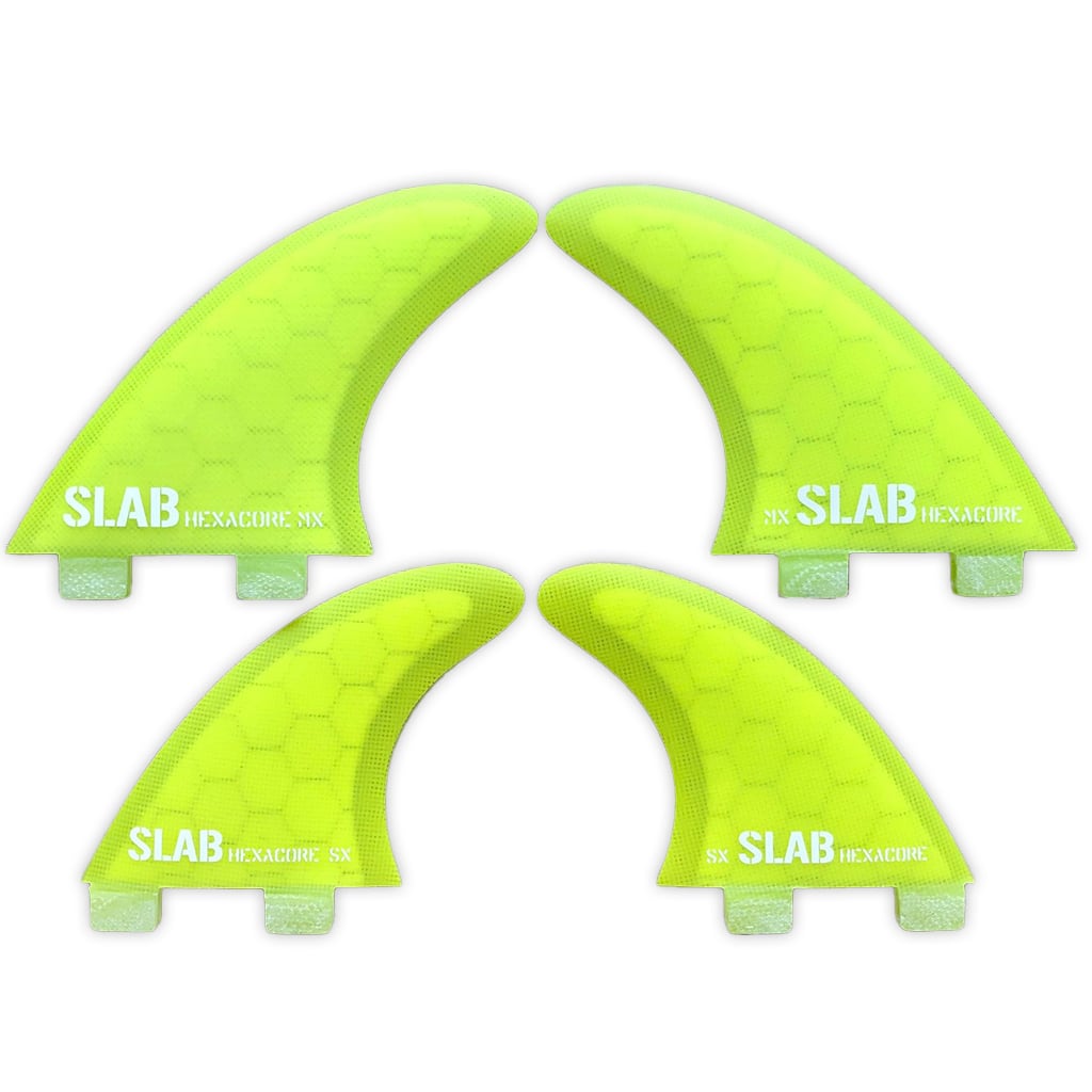 SLAB QUAD HEXACORE fins - Full Yellow - FCS