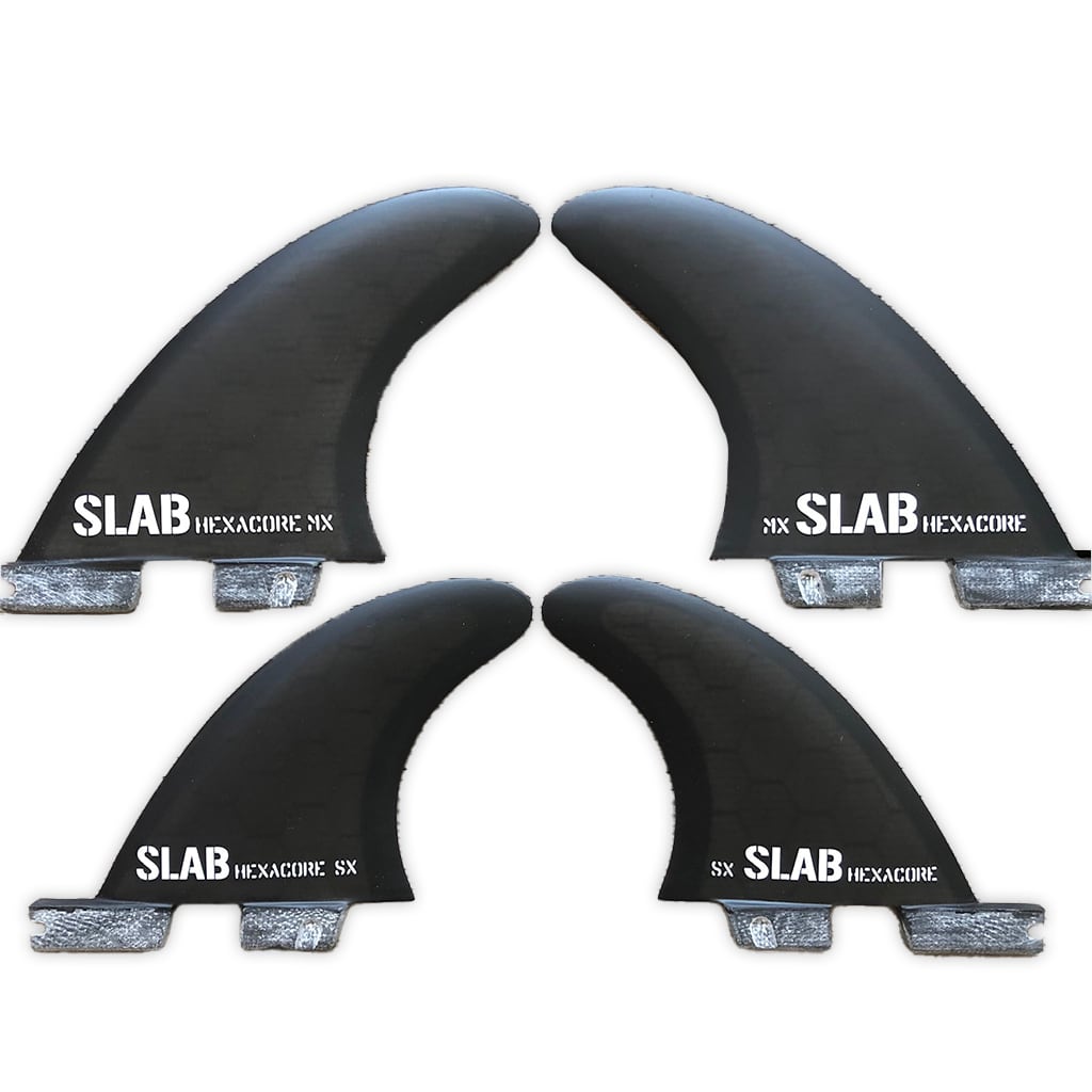 SLAB QUAD HEXACORE fins - Full Black - 2 Tabs Click