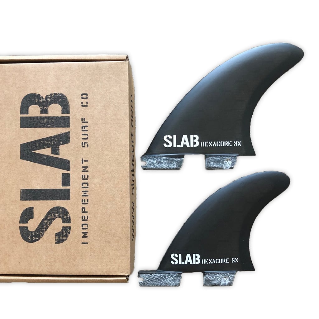 SLAB QUAD HEXACORE fins - Full Black - 2 Tabs Click
