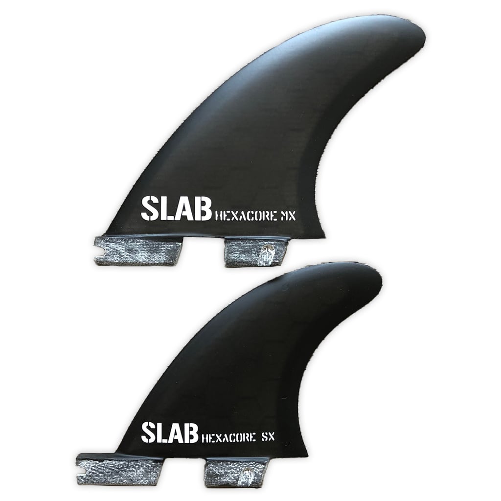 SLAB QUAD HEXACORE fins - Full Black - 2 Tabs Click