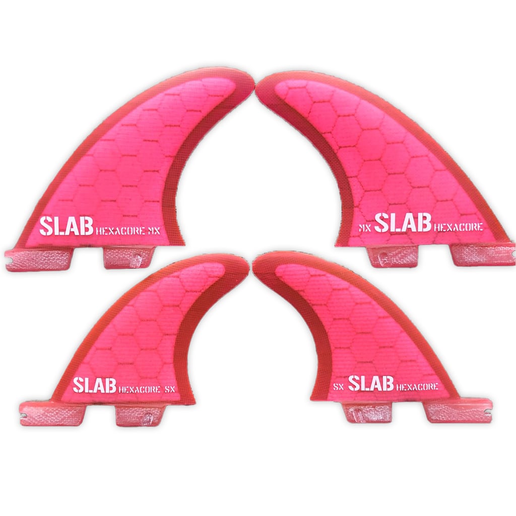 SLAB QUAD HEXACORE Fins - Full Pink - 2 Tabs Click