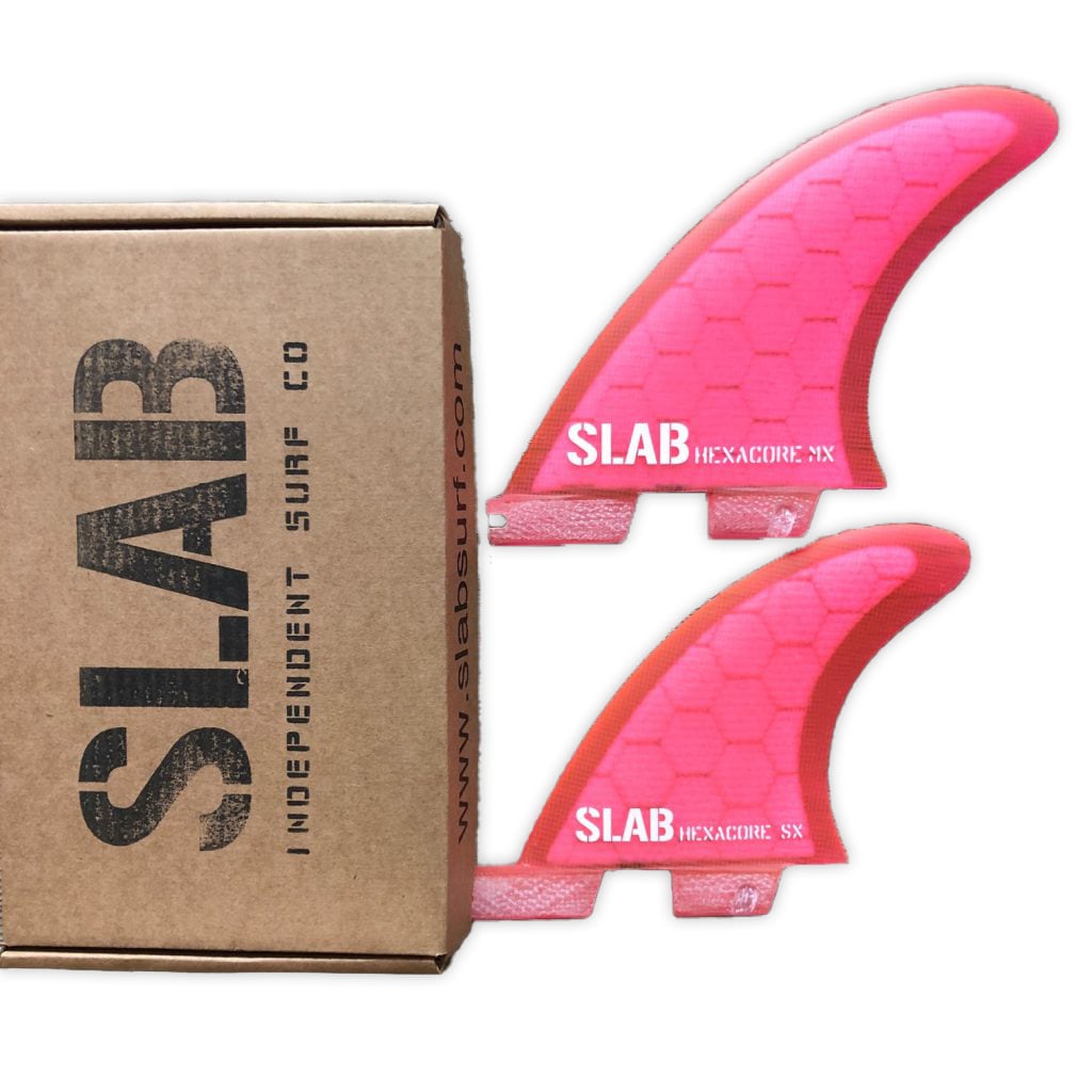 SLAB QUAD HEXACORE Fins - Full Pink - 2 Tabs Click