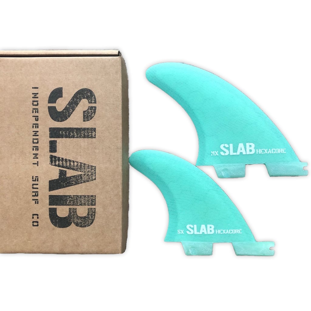SLAB QUAD HEXACORE Fins - Full Water Green - 2 Tabs Click