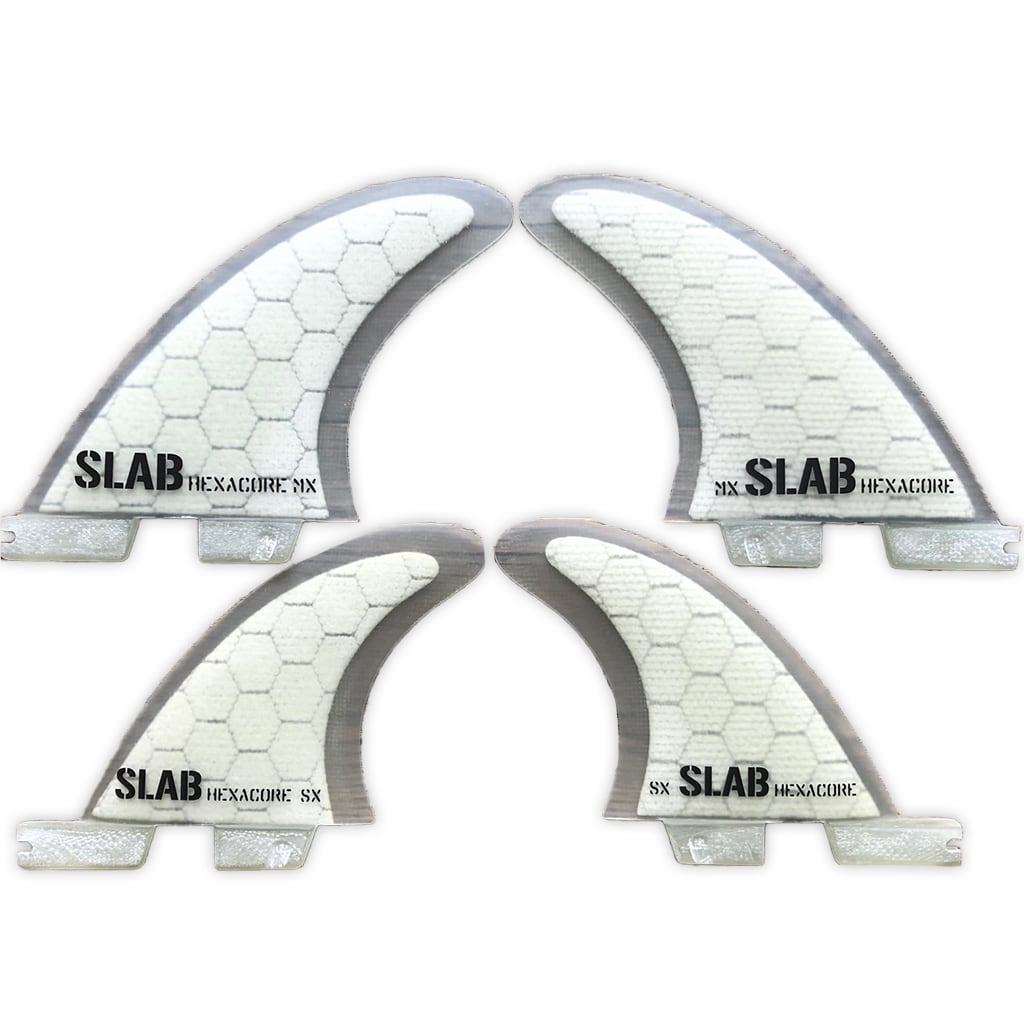 SLAB QUAD HEXACORE Fins - Full White - 2 Tabs Click