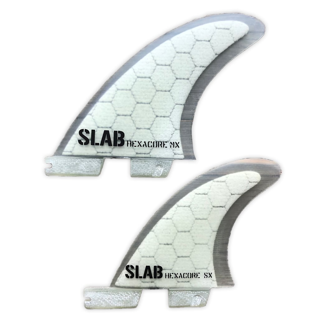 SLAB QUAD HEXACORE Fins - Full White - 2 Tabs Click