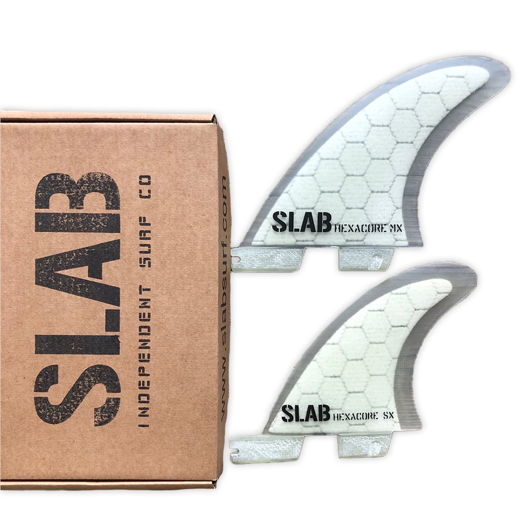 SLAB QUAD HEXACORE Fins - Full White - 2 Tabs Click