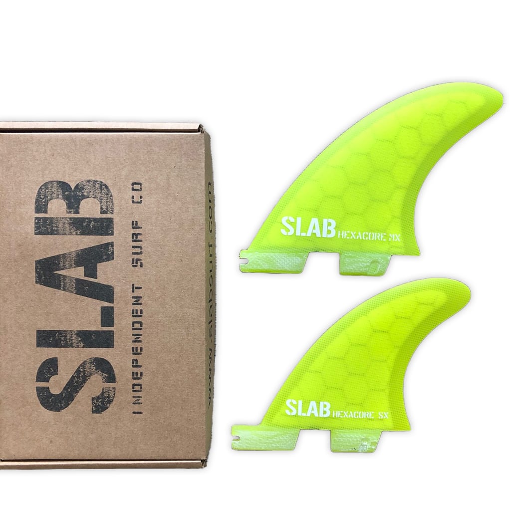 SLAB QUAD HEXACORE fins - Full Yellow - 2 Tabs Click