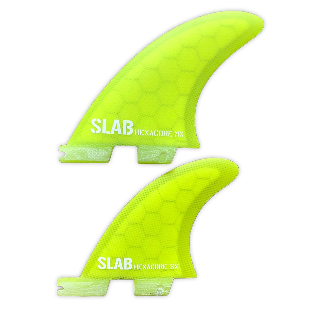 SLAB QUAD HEXACORE fins - Full Yellow - 2 Tabs Click