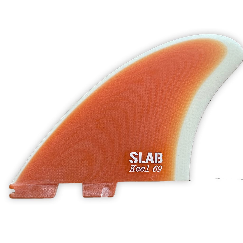 SLAB TWIN KEEL 69 Fins - Orange/Cream - 2 Tabs Click