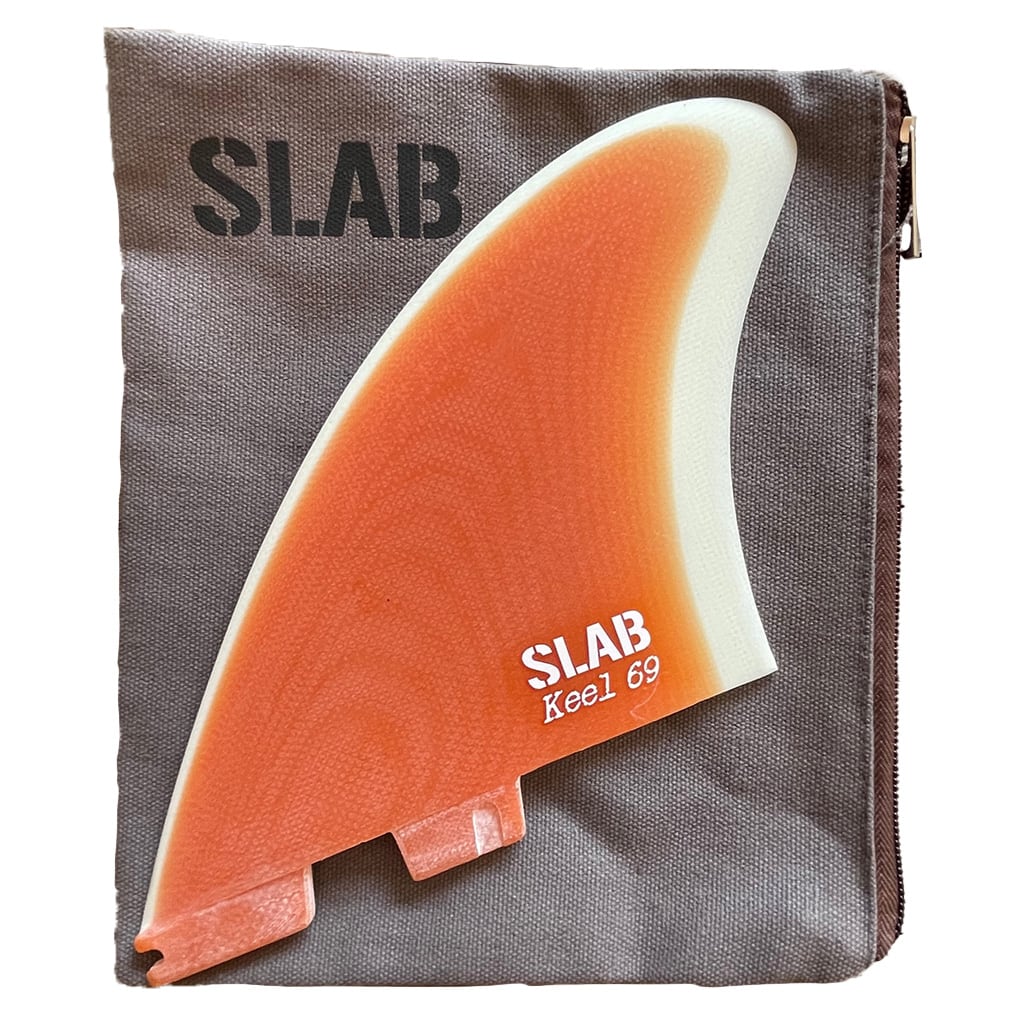 SLAB TWIN KEEL 69 Fins - Orange/Cream - 2 Tabs Click