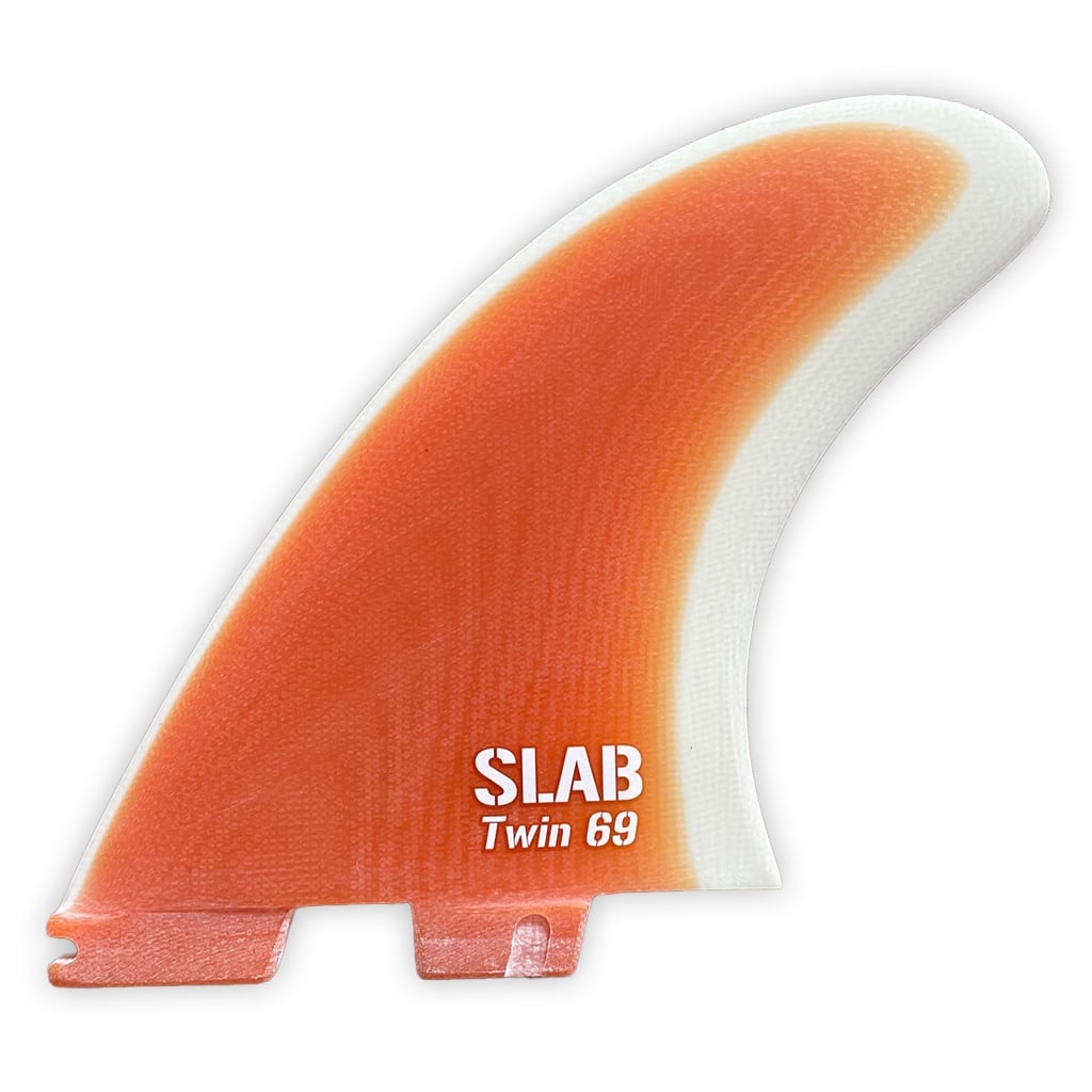 SLAB Twins 69 MR Fins - Orange/Cream - 2 Tabs Click