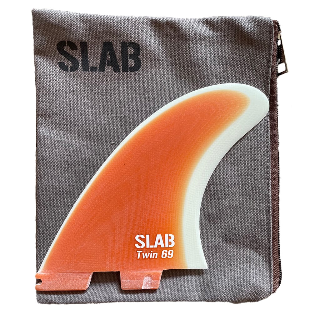 SLAB Twins 69 MR Fins - Orange/Cream - 2 Tabs Click
