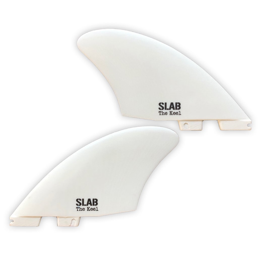 SLAB TWIN THE KEEL Retro Fish fins - White - 2 Tabs Click