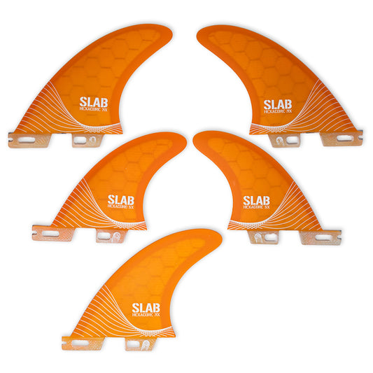 Quillas SLAB FIVE FINS ONDA - Orange - 2 Tabs Clic